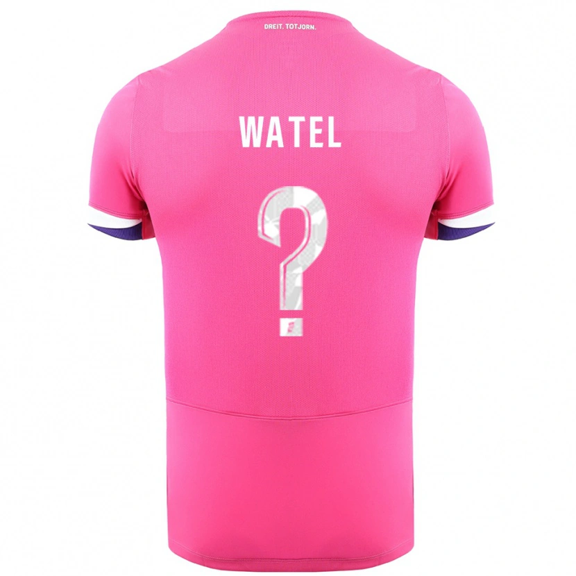 Danxen Barn Kylian Watel #0 Rosa Vit Bortatröja Matchtröjor 2025/26 Tröjor T-Tröja