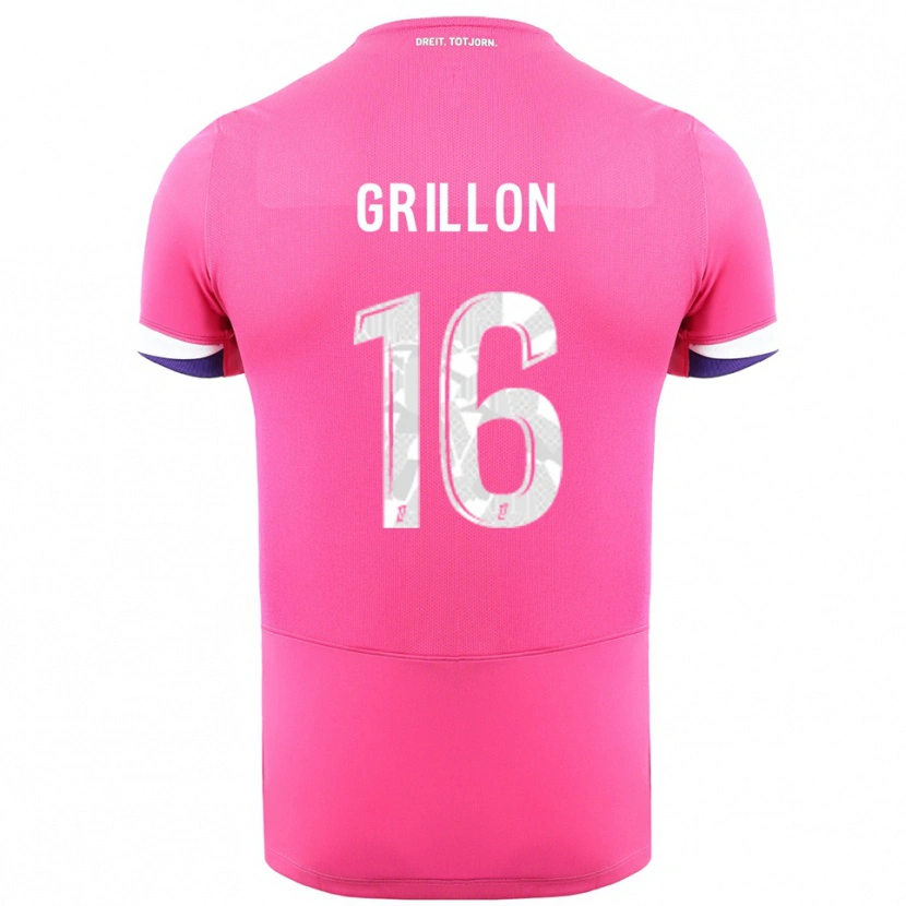 Danxen Barn Gaëlle Grillon #16 Rosa Vit Bortatröja Matchtröjor 2025/26 Tröjor T-Tröja