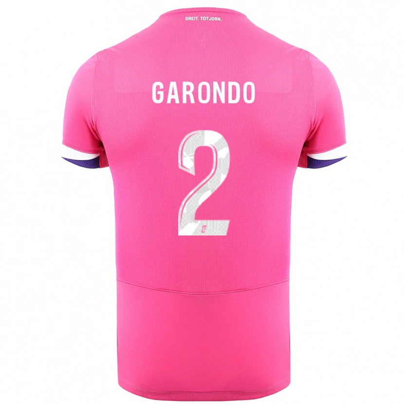 Danxen Barn Thibaud Garondo #2 Rosa Vit Bortatröja Matchtröjor 2025/26 Tröjor T-Tröja