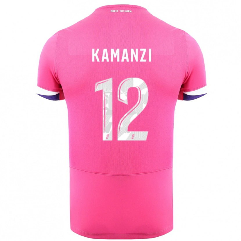Danxen Barn Warren Kamanzi #12 Rosa Vit Bortatröja Matchtröjor 2025/26 Tröjor T-Tröja