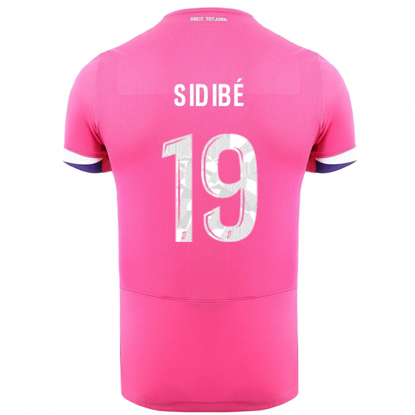 Danxen Barn Djibril Sidibé #19 Rosa Vit Bortatröja Matchtröjor 2025/26 Tröjor T-Tröja