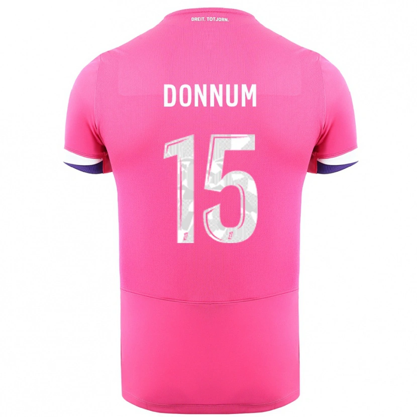 Danxen Barn Aron Dønnum #15 Rosa Vit Bortatröja Matchtröjor 2025/26 Tröjor T-Tröja