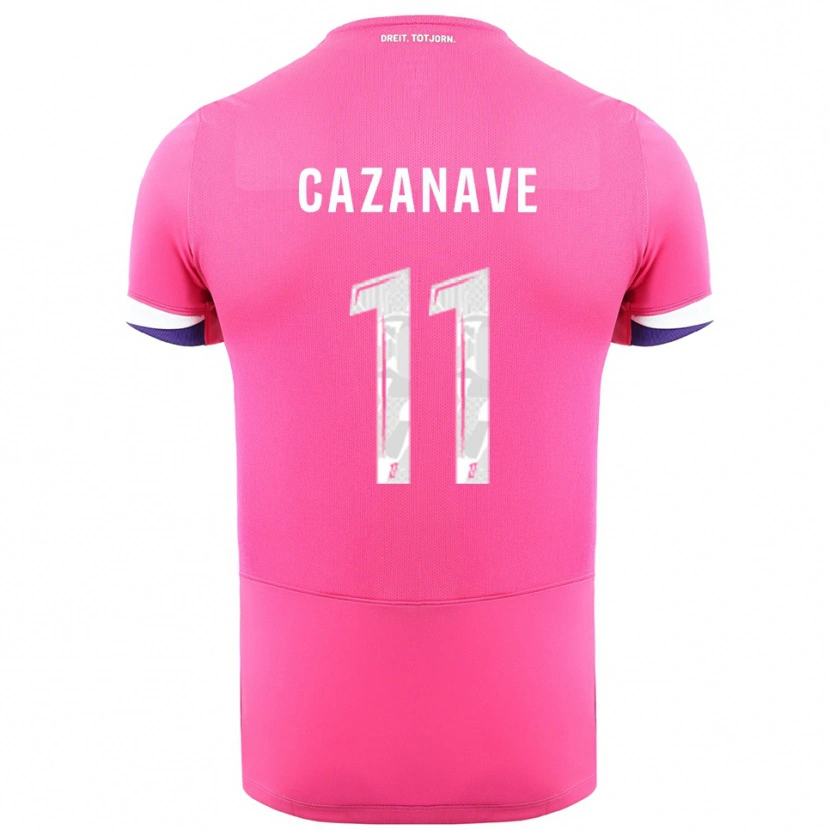 Danxen Barn Julie Cazanave #11 Rosa Vit Bortatröja Matchtröjor 2025/26 Tröjor T-Tröja