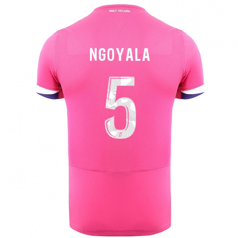 Danxen Barn Frédéric Efuele Ngoyala #5 Rosa Vit Bortatröja Matchtröjor 2025/26 Tröjor T-Tröja