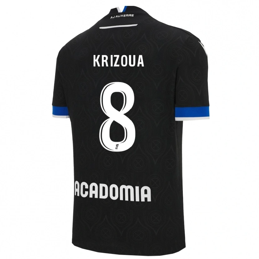 Danxen Barn Alvin Krizoua #8 Svart Vit Bortatröja Matchtröjor 2025/26 Tröjor T-Tröja