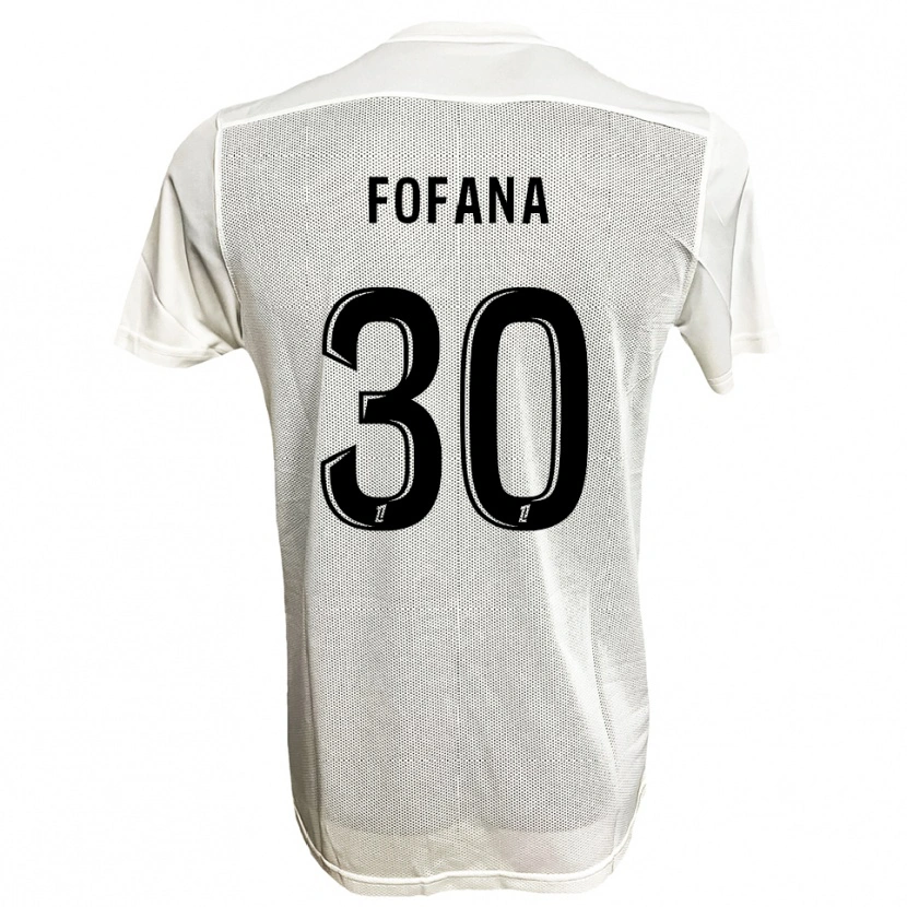 Danxen Barn Yahia Fofana #30 Svart Vit Bortatröja Matchtröjor 2025/26 Tröjor T-Tröja