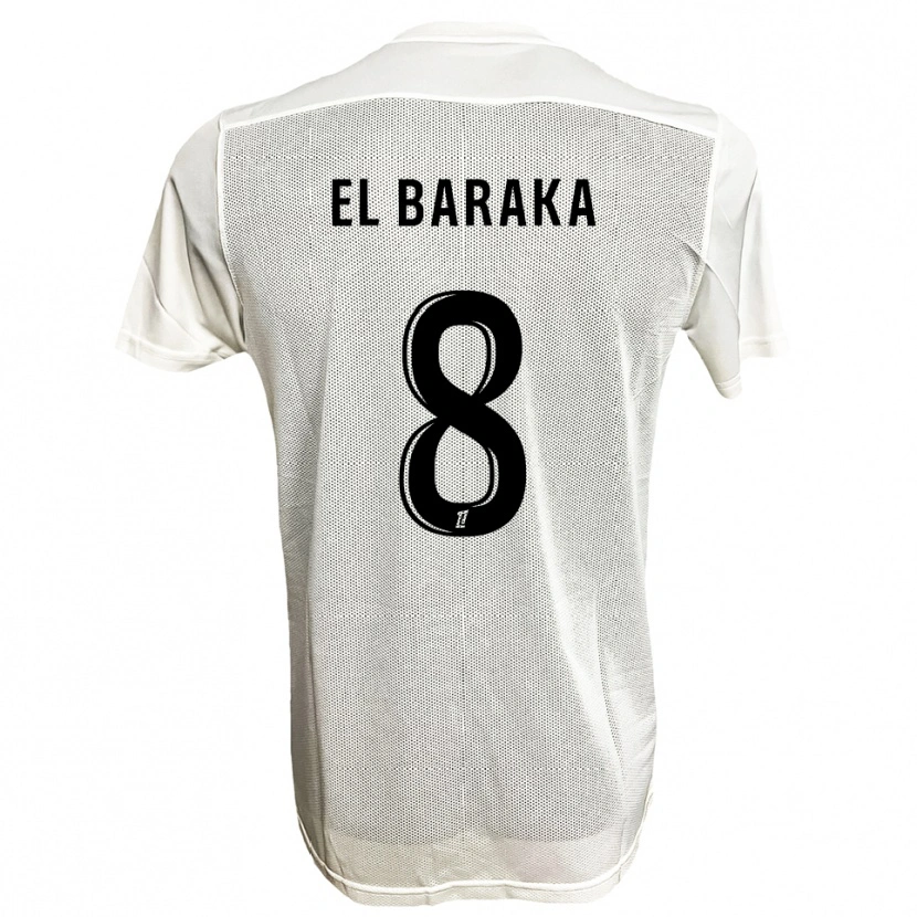 Danxen Barn Jibril El Baraka #8 Svart Vit Bortatröja Matchtröjor 2025/26 Tröjor T-Tröja