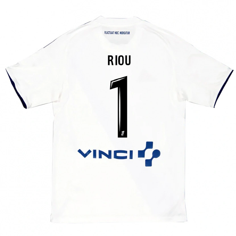 Danxen Barn Rémy Riou #1 Vit Blå Bortatröja Matchtröjor 2025/26 Tröjor T-Tröja