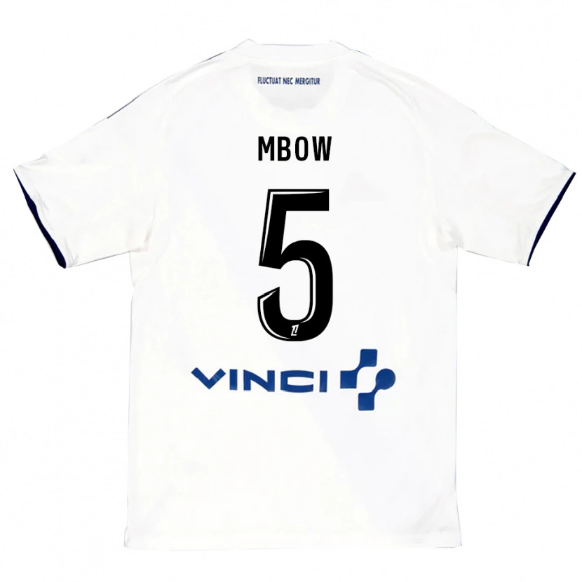 Danxen Barn Moustapha Mbow #5 Vit Blå Bortatröja Matchtröjor 2025/26 Tröjor T-Tröja