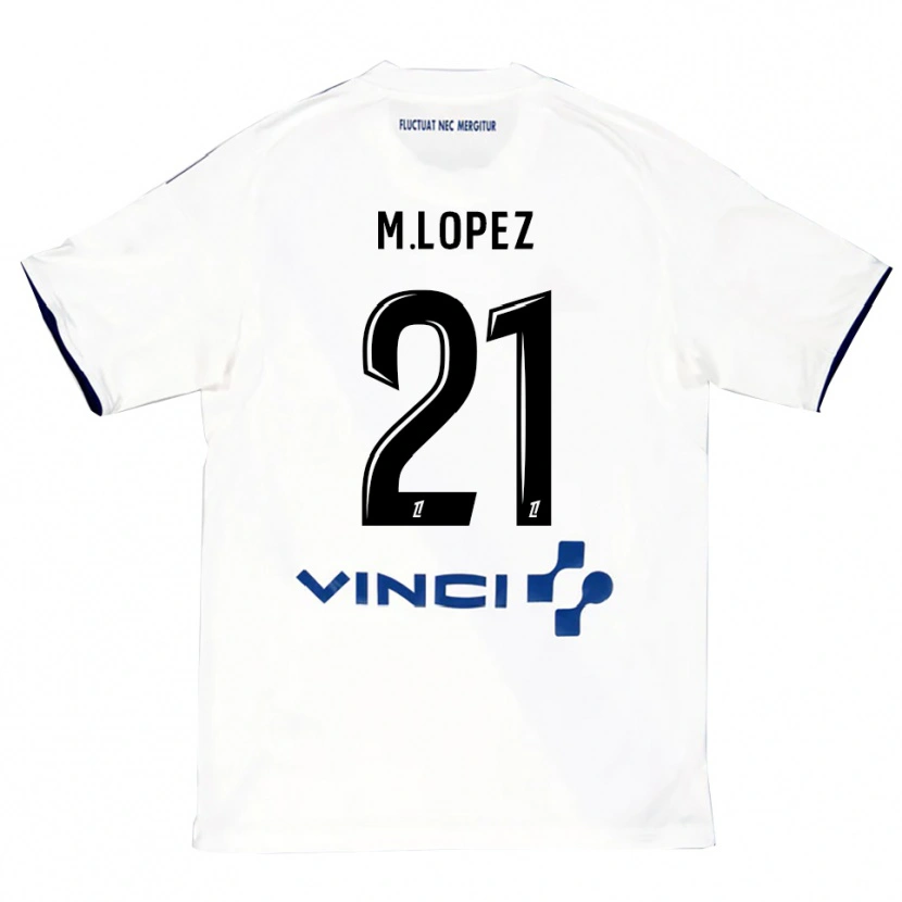 Danxen Barn Maxime Lopez #21 Vit Blå Bortatröja Matchtröjor 2025/26 Tröjor T-Tröja