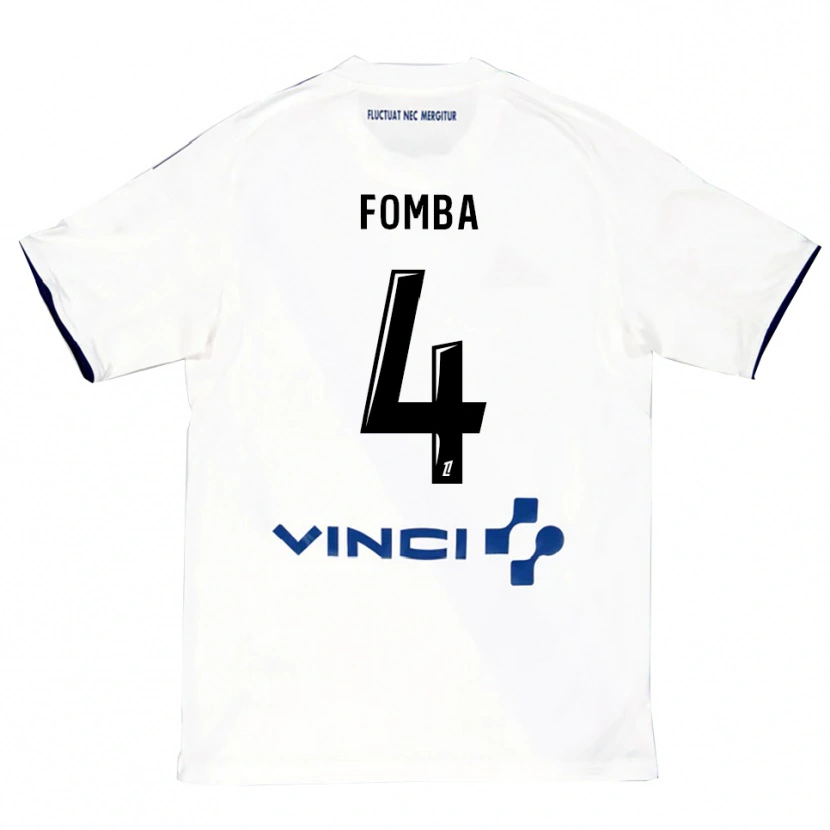 Danxen Barn Ibrahim Fomba #4 Vit Blå Bortatröja Matchtröjor 2025/26 Tröjor T-Tröja