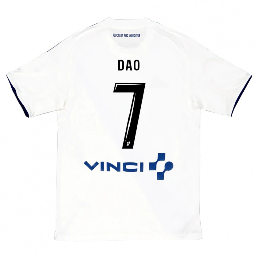 Danxen Barn Mohamed Dao #7 Vit Blå Bortatröja Matchtröjor 2025/26 Tröjor T-Tröja