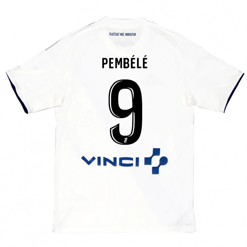 Danxen Barn Andy Pembélé #9 Vit Blå Bortatröja Matchtröjor 2025/26 Tröjor T-Tröja