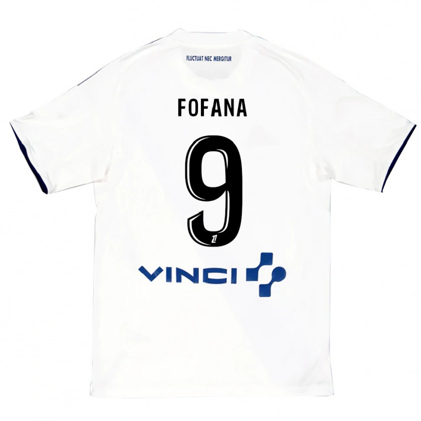 Danxen Barn Kyliann Fofana #9 Vit Blå Bortatröja Matchtröjor 2025/26 Tröjor T-Tröja