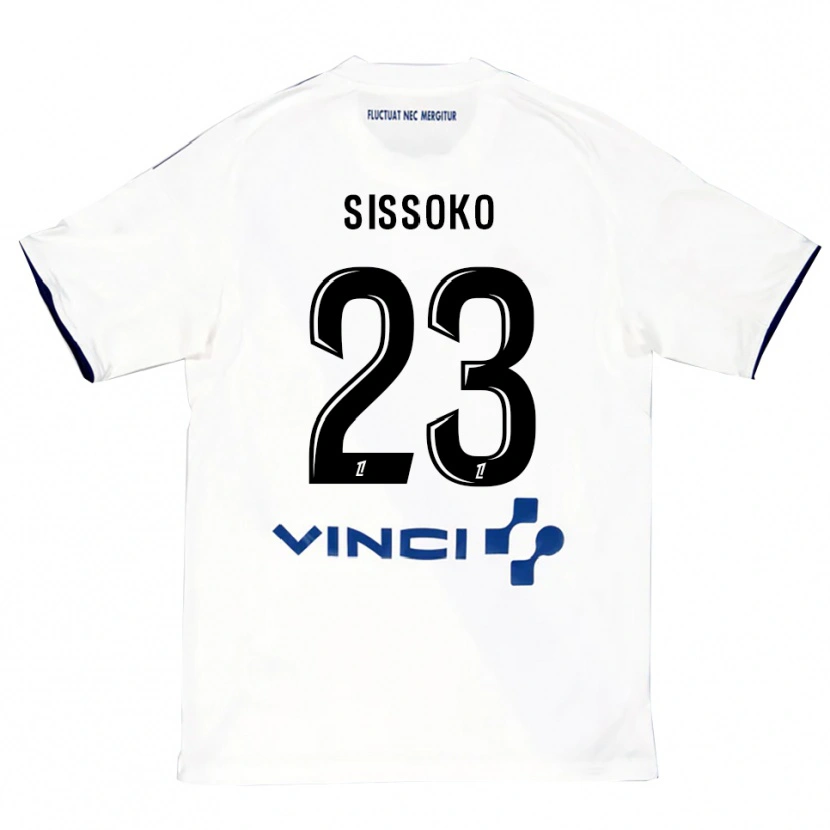 Danxen Barn Teninsoun Sissoko #23 Vit Blå Bortatröja Matchtröjor 2025/26 Tröjor T-Tröja