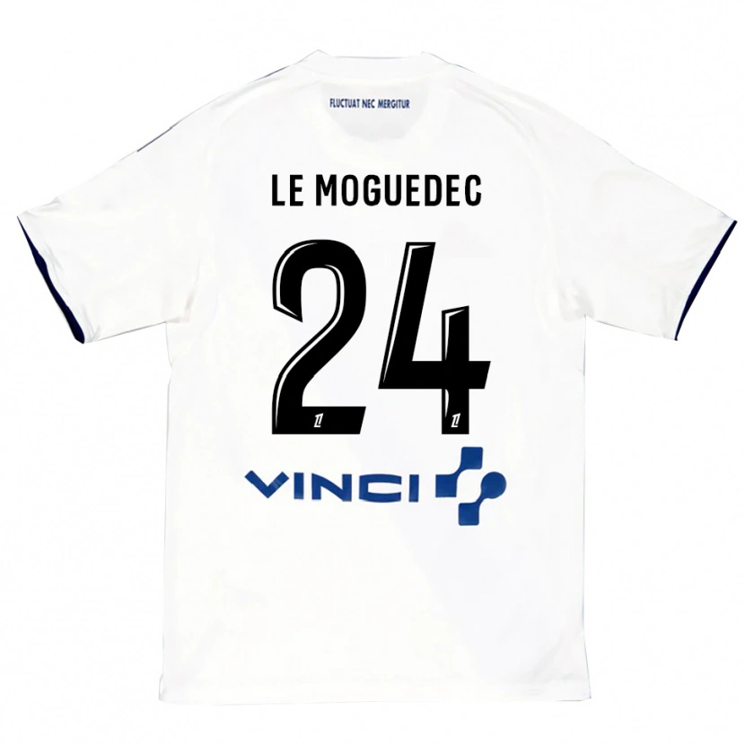 Danxen Barn Anaële Le Moguedec #24 Vit Blå Bortatröja Matchtröjor 2025/26 Tröjor T-Tröja