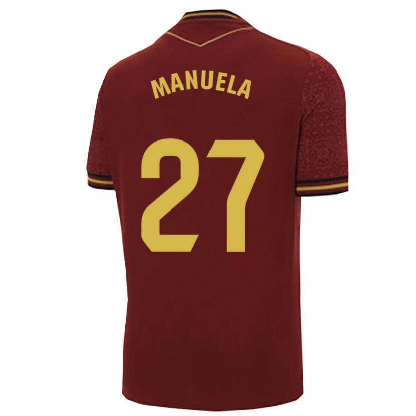 Danxen Barn Manuela Carrasco García #27 Bourgogne Guld Bortatröja Matchtröjor 2025/26 Tröjor T-Tröja