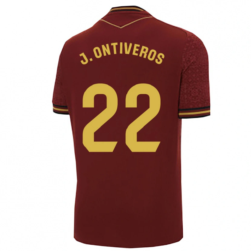 Danxen Barn Javi Ontiveros #22 Bourgogne Guld Bortatröja Matchtröjor 2025/26 Tröjor T-Tröja