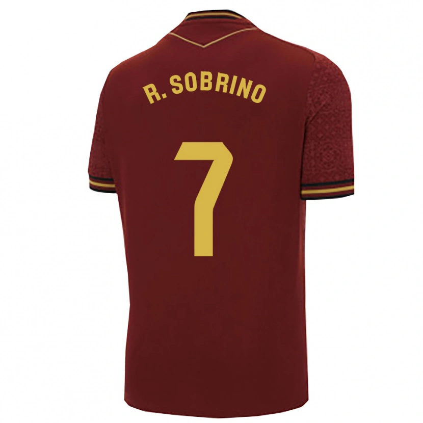 Danxen Barn Rubén Sobrino #7 Bourgogne Guld Bortatröja Matchtröjor 2025/26 Tröjor T-Tröja