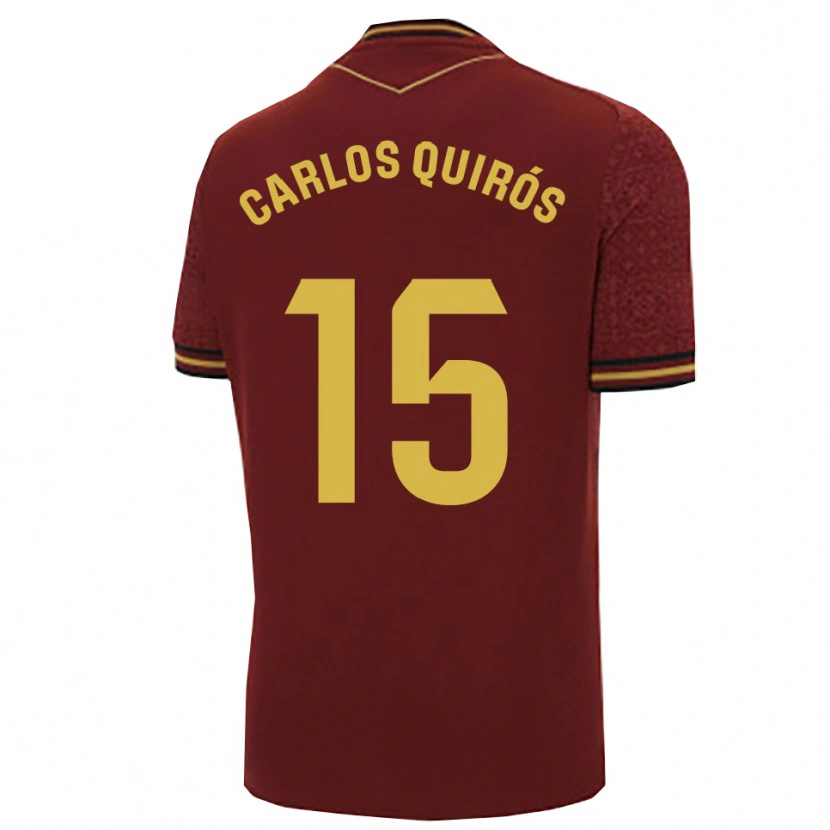 Danxen Barn Juan Carlos Quirós #15 Bourgogne Guld Bortatröja Matchtröjor 2025/26 Tröjor T-Tröja