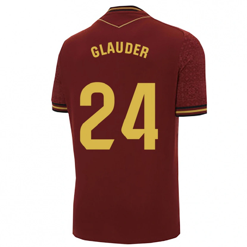 Danxen Barn Cristian Glauder #24 Bourgogne Guld Bortatröja Matchtröjor 2025/26 Tröjor T-Tröja