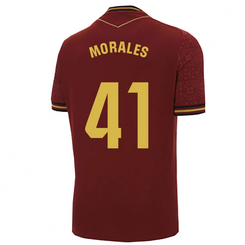 Danxen Barn Luis Morales #41 Bourgogne Guld Bortatröja Matchtröjor 2025/26 Tröjor T-Tröja