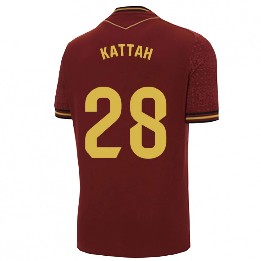 Danxen Barn Pablo Kattah #28 Bourgogne Guld Bortatröja Matchtröjor 2025/26 Tröjor T-Tröja