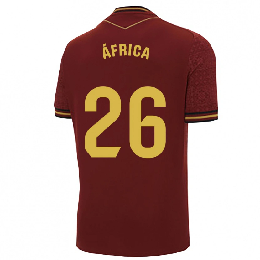 Danxen Barn África Dueñas Ariza #26 Bourgogne Guld Bortatröja Matchtröjor 2025/26 Tröjor T-Tröja
