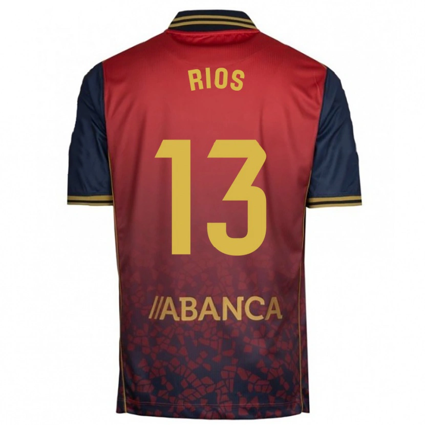 Danxen Barn Hugo Rios #13 Röd Marinblå Bortatröja Matchtröjor 2025/26 Tröjor T-Tröja
