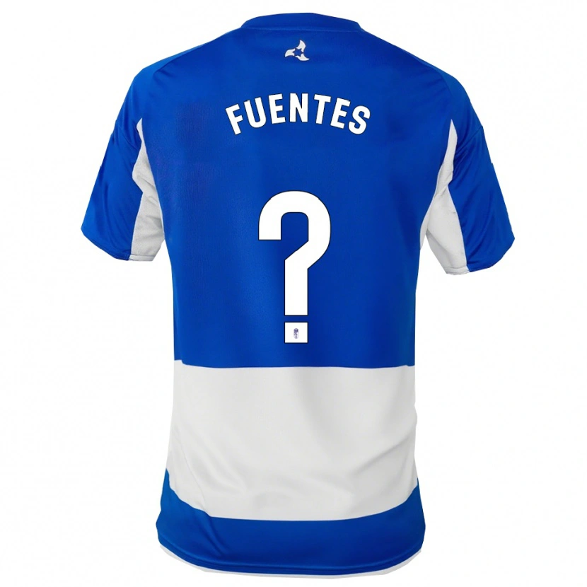 Danxen Barn Alejandro Fuentes #0 Blå Vit Bortatröja Matchtröjor 2025/26 Tröjor T-Tröja