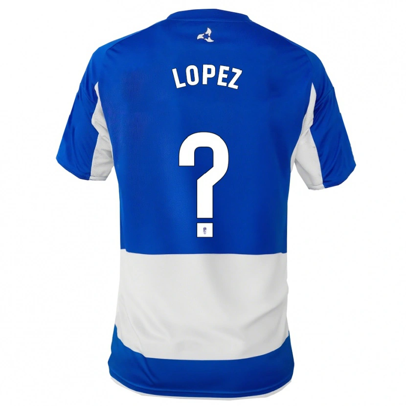 Danxen Barn Hugo López #0 Blå Vit Bortatröja Matchtröjor 2025/26 Tröjor T-Tröja