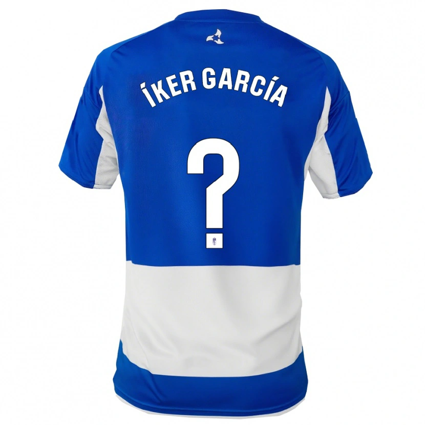 Danxen Barn Íker García #0 Blå Vit Bortatröja Matchtröjor 2025/26 Tröjor T-Tröja