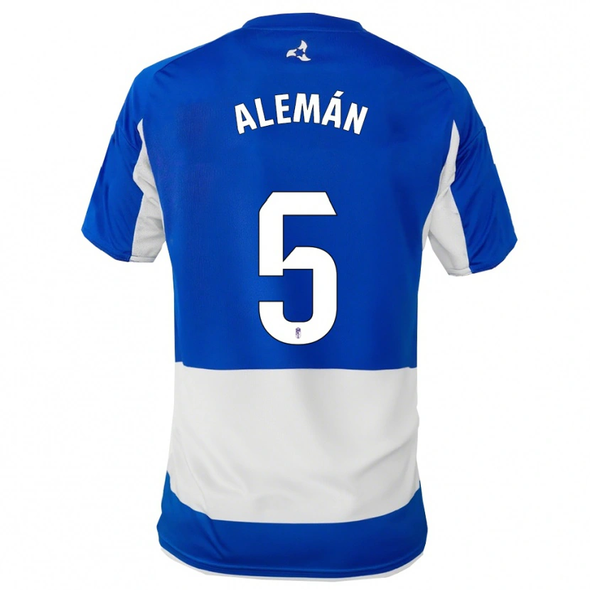 Danxen Barn Carlos Alemán #5 Blå Vit Bortatröja Matchtröjor 2025/26 Tröjor T-Tröja