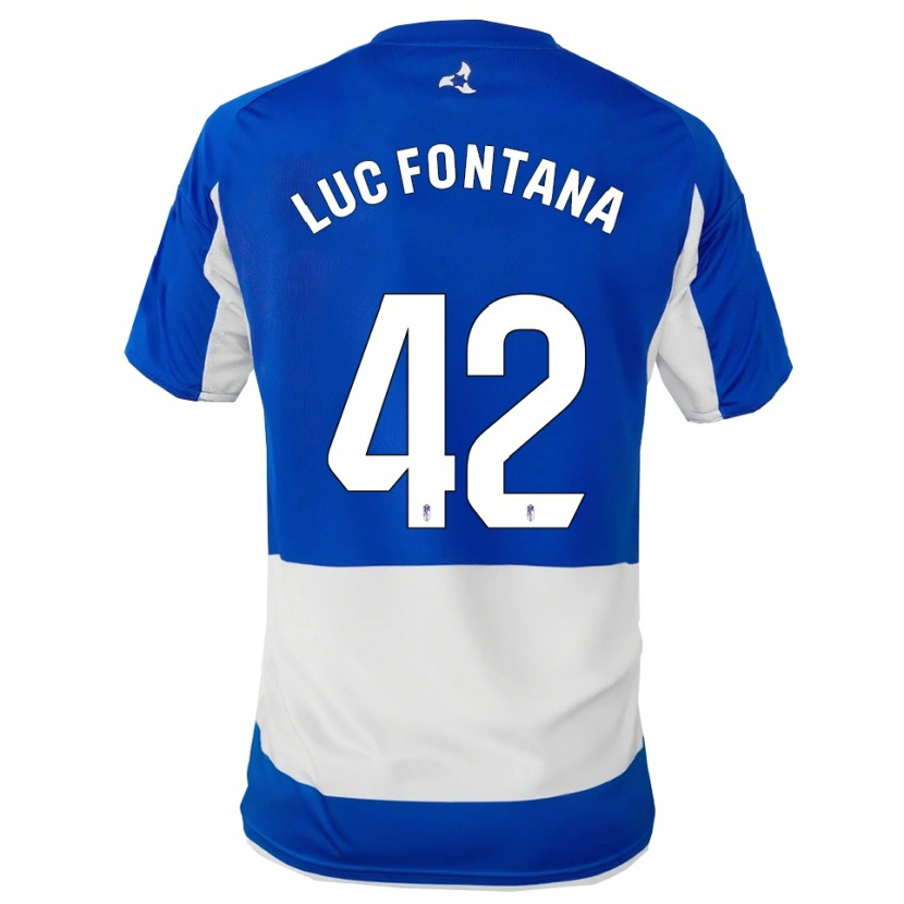 Danxen Barn Jean Luc Fontana #42 Blå Vit Bortatröja Matchtröjor 2025/26 Tröjor T-Tröja