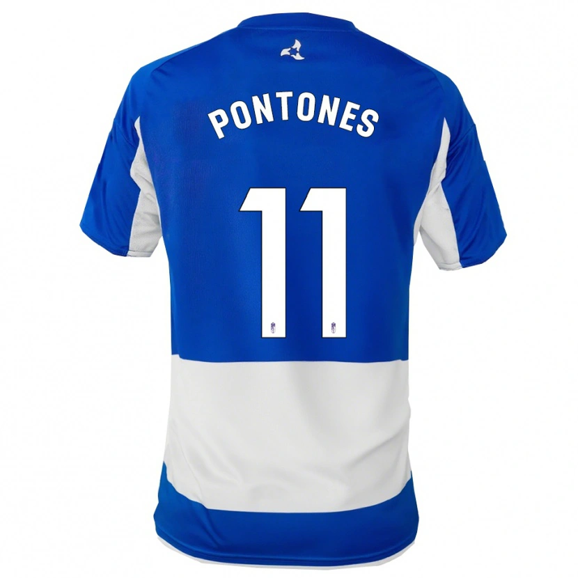 Danxen Barn Juan Carlos Pontones #11 Blå Vit Bortatröja Matchtröjor 2025/26 Tröjor T-Tröja
