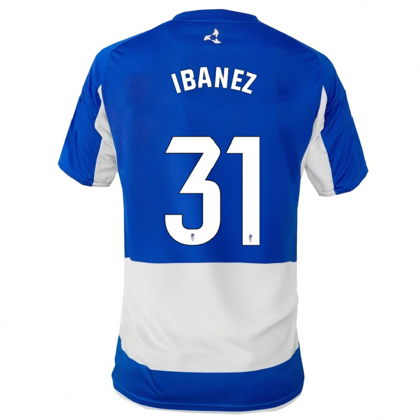 Danxen Barn Alba Ibáñez #31 Blå Vit Bortatröja Matchtröjor 2025/26 Tröjor T-Tröja