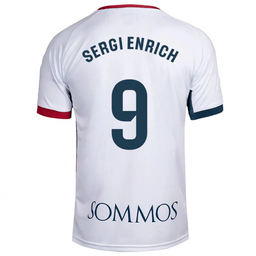 Danxen Barn Sergi Enrich #9 Vit Röd Bortatröja Matchtröjor 2025/26 Tröjor T-Tröja