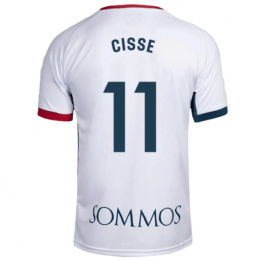 Danxen Barn Bakary Cissé #11 Vit Röd Bortatröja Matchtröjor 2025/26 Tröjor T-Tröja