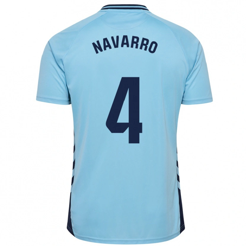 Danxen Barn Carlos Navarro #4 Himmelsblå Bortatröja Matchtröjor 2025/26 Tröjor T-Tröja