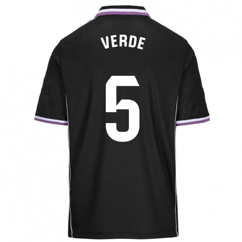 Danxen Barn Adrián Verde #5 Lila Svart Bortatröja Matchtröjor 2025/26 Tröjor T-Tröja