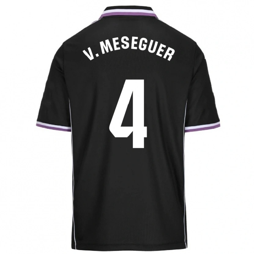 Danxen Barn Víctor Meseguer #4 Lila Svart Bortatröja Matchtröjor 2025/26 Tröjor T-Tröja