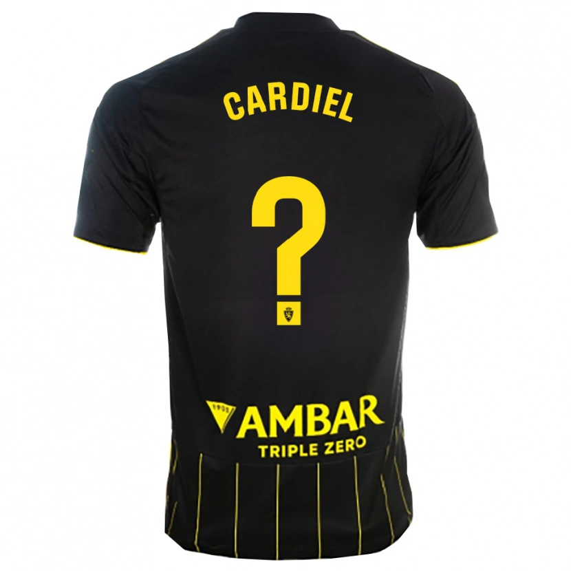 Danxen Barn Manu Cardiel #0 Svart Gul Bortatröja Matchtröjor 2025/26 Tröjor T-Tröja