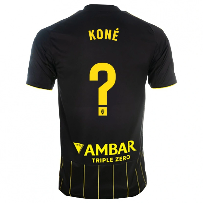 Danxen Barn Lacine Koné #0 Svart Gul Bortatröja Matchtröjor 2025/26 Tröjor T-Tröja
