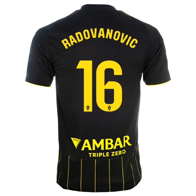 Danxen Barn Aleksandar Radovanovic #16 Svart Gul Bortatröja Matchtröjor 2025/26 Tröjor T-Tröja