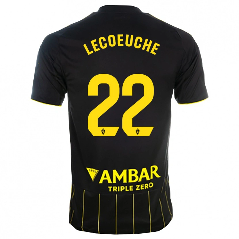 Danxen Barn Quentin Lecoeuche #22 Svart Gul Bortatröja Matchtröjor 2025/26 Tröjor T-Tröja