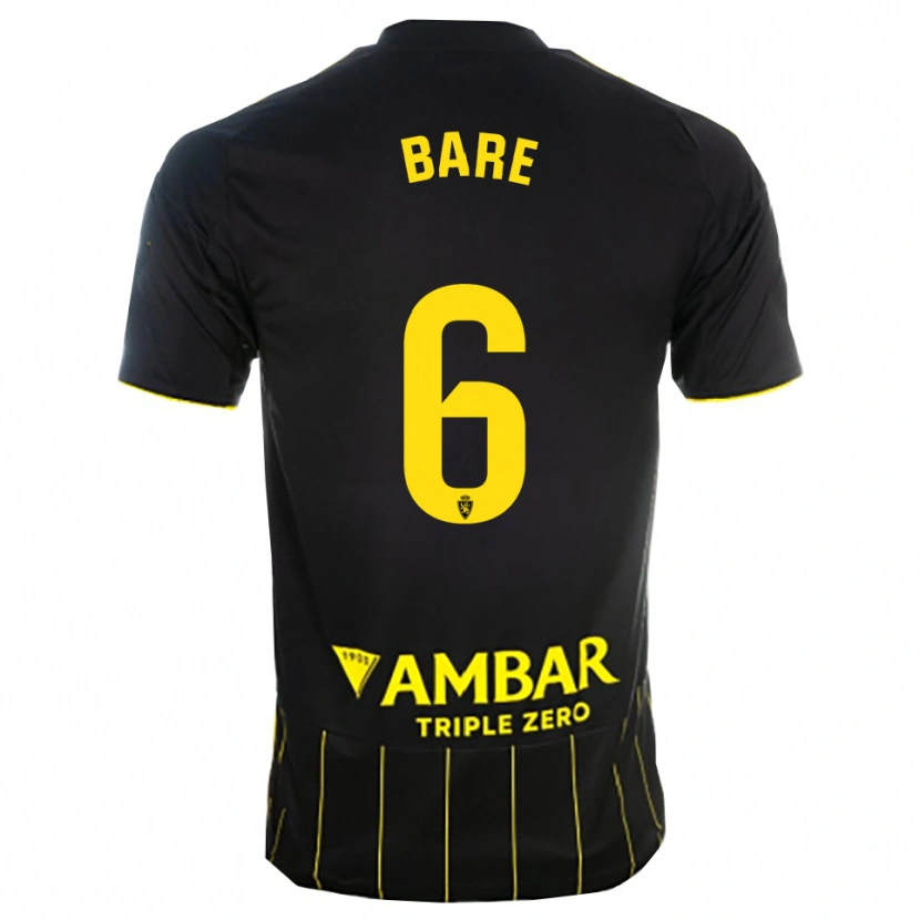 Danxen Barn Keidi Bare #6 Svart Gul Bortatröja Matchtröjor 2025/26 Tröjor T-Tröja