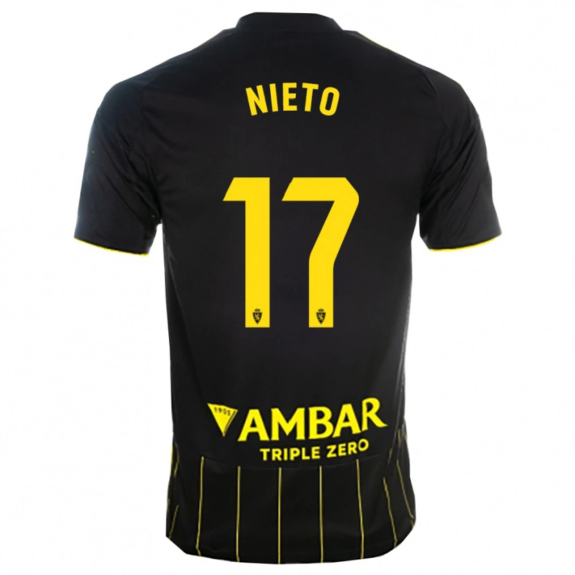 Danxen Barn Carlos Nieto #17 Svart Gul Bortatröja Matchtröjor 2025/26 Tröjor T-Tröja