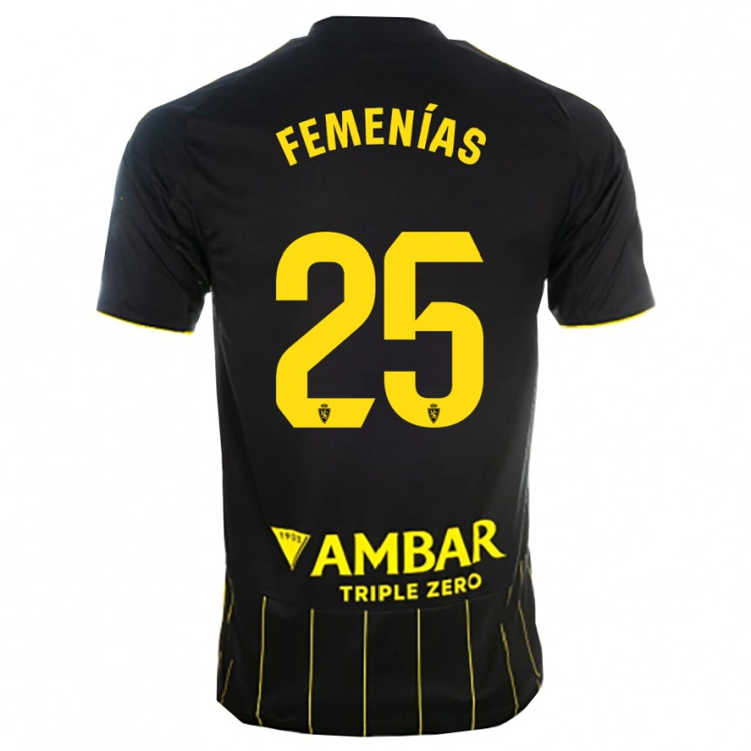 Danxen Barn Joan Femenías #25 Svart Gul Bortatröja Matchtröjor 2025/26 Tröjor T-Tröja