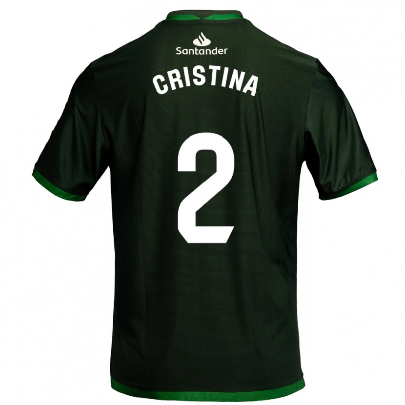 Danxen Barn Cristina Muñoz García #2 Mörkgrön Bortatröja Matchtröjor 2025/26 Tröjor T-Tröja