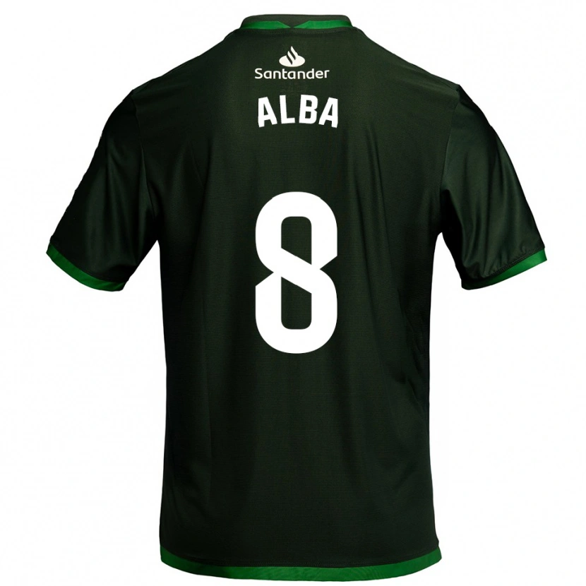 Danxen Barn Alba Luzuriaga Albelda #8 Mörkgrön Bortatröja Matchtröjor 2025/26 Tröjor T-Tröja